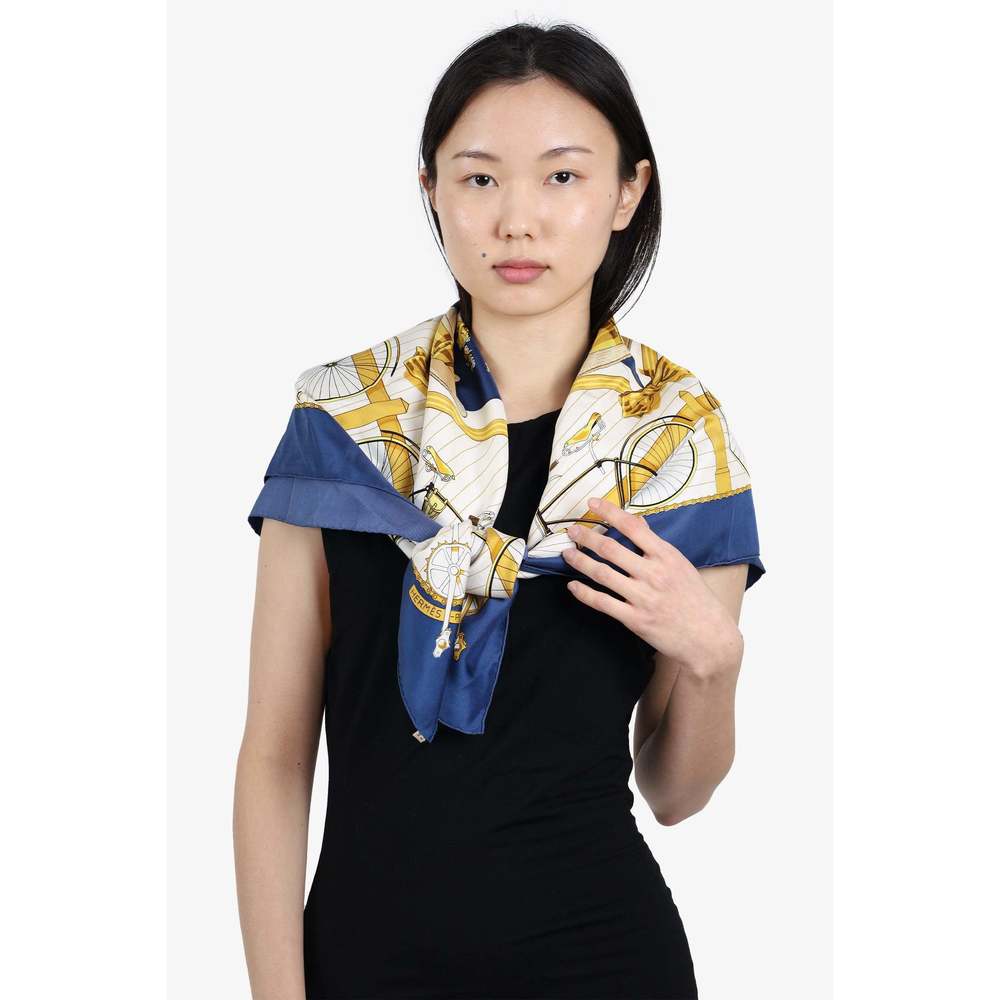 Hermès Multicolor Silk Printed Scarf 90cm